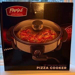 Parini 12" Non-Stick Electric Pizza Cooker - Black